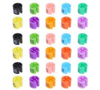 CALLARON 100pcs Plastic Clothes Hanger Size Markers Round Flexible Clip Design, Standardized Circular Garment Size Tags for Inventory Management and Retail Stores, Random Color