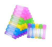 CALLARON 100pcs Refillable Lipstick Tubes Clear DIY Lip Balm Containers with Caps for Homemade Balms Body Butters and Lotions Durable for Craft Projects and Personal Use