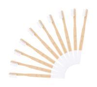 CALLARON 10pcs Bamboo Toothbrush Set Manual Toothbrushes with Soft Bristles Gentle Gums for Home Travel Use Stylish White Brush Heads