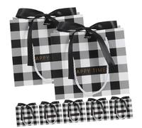 CALLARON 10pcs Chic Plaid Design Small Bags Party Supplies Boutique Shopping Birthday Halloween Wedding Favors
