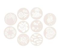 CALLARON 10pcs Coffee Templates Cake Stencils 10pcs Pet Sprinkling Powder Flower Patterns Creative Beautiful Drawing Templates for Cookies Decoration