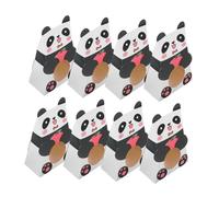 CALLARON 10Pcs Cute Panda Candy Bags Adorable Cartoon Panda Treat Boxes for Birthday Parties Favors See Through Design for Treats for Themed Celebrations