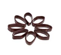 CALLARON 10Pcs Genuine Leather Watch Hoops Replacement Bands Portable Watch Band Keepers for Men Women Classic Dark Brown