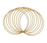 CALLARON 10pcs Gold Macrame Hoop Rings DIY Floral Arrangement Base Sturdy Multipurpose Iron Metal Circle Rings Elegant Metallic Touch Sophisticated Boho Charm for Special Occasion Christmas