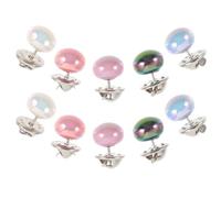 CALLARON 10pcs No Sew Shirt Brooch Buttons Pins Pearl Style Plastic and Metal Materials Easy to Fasten and Unfasten Elegant Statement Accents for Women Clothes DIY Accessories