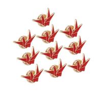CALLARON 10pcs Origami Crane Brooch Cute Alloy Lapel Pins Decorative Cartoon Badge for Backpacks Clothes Peace Symbol Stylish Small Dress Accessories