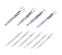 CALLARON 10pcs Professional Makeup Brush Set Diamond Handle Foundation Face Powder Brushes with Silver Metal Ferrule Soft Synthetic Bristles for Daily Cosmetics Application