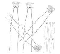 CALLARON 10pcs Rhinestone Hair Stick u Shaped Hairpin Pearl Flower Women Hair Accessories for Updo Hairstyle Delicate Chopsticks for Long