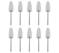 CALLARON 10pcs Silicone Rubber Polishing Nail Drill Bits Set Flat Grinding and Smoothing Attachments for Manicure Pedicure Cuticle Removal Home and Salon Use