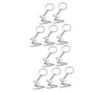 CALLARON 10pcs Ski Gadgets Cool Keyrings for Skiers Creative Athlete Key Ring Made Keychain