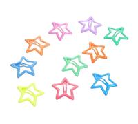 CALLARON 10pcs Star Snap Hair Clips Metal Barrettes for Girls Adorable Non- Hair Accessories for Daily Use Kawaii Five- Design for Boys and Girls Hairstyles