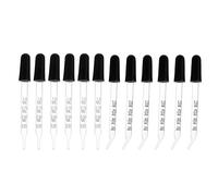 CALLARON 12pcs 1ml Glass Pipette Droppers Set with Bent and Straight Tips, Laboratory Calibrated Eye Droppers for Essential Oils and Precise Liquid Measurement