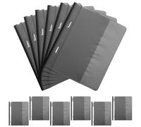CALLARON 12pcs A4 2-Hole Plastic File Folders Document Covers Black File Sleeves for Office and Classroom Organization