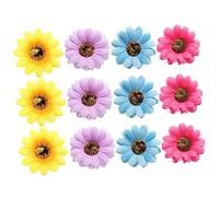 CALLARON 12pcs Beach Bohemian Flower Hair Clips Set for Women Vibrant Floral Bobby Pins Strong Hold for Summer Hairstyles Random Color