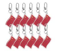 CALLARON 12pcs China National Flag Keychain Portable Patriotic Pendant Bag Accessories for Chinese National Day Celebrations and Party Favors