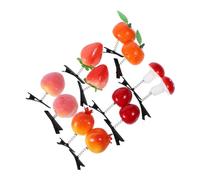 CALLARON 12pcs Fruit Spring Clip Cutie Hair Mini Accessories Clips Fruit Clip Barrettes Woman Clamp Cheery Snap Way Material Gender Themed Green Pattern Novelty Colorful Iron