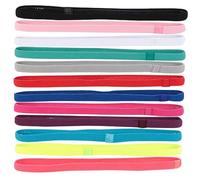 CALLARON 12pcs Outdoor Sports Headband Set Elastic Slip Yoga Hair Bands Candy Colors Fluorescent Red Green Rosy Red Pink Gray Dark Purple White Black for Comfortable Running and Gym