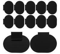 CALLARON 12pcs Removable Blackboard Label Clips for Basket Storage Boxes, Erasable Price Tag Holders in Matte Black Oval Shape, Suitable for Pantry Organization and Retail Signage