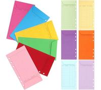 CALLARON 12pcs Small Colored Kraft Paper Cash Budget Envelopes Set for Money Storage and Expense Tracking with Account Book Use in Home and Office