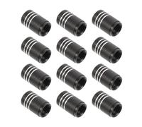 CALLARON 12pcs Tire Air Nozzle Covers Valves Stem Caps Car Black Aluminum Alloy Easy to Install Protect Valves Simple Appearance Unique Look Automotive Tire Accessories