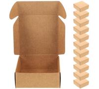 CALLARON 15pcs Kraft Paper Soap Wrapping Boxes Small Vintage Kraft Box with Heart Hole, Easy to Assemble and Sturdy Packaging for Home and Wedding Party Favors