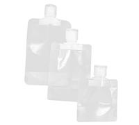 CALLARON 15pcs Travel Lotion Squeeze Bags and Shampoo Pouches Set, Leakproof Refillable Cosmetic Containers Flip Caps, 30ml 50ml 100ml Square Bottles for Travel Skincare and Shower Gel