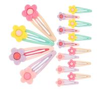 CALLARON 16pcs Korean Style Floral Hair Clips for Women Candy Tone Flower Barrettes Cute Asian Inspired Accessories for Teens Stylish Hair Styling