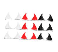 CALLARON 18pcs Resin Devil Horn Clips Halloween Cosplay Accessories Realistic Horns Hairpins in White Red Black Lightweight Comfortable Headdress for Women Holiday Dress Up