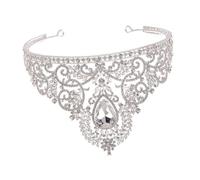 CALLARON 1pc Baroque Rhinestone Crown for Women Elegant Silver Bridal Headpiece Luxurious Tiara for Weddings Parties and Special Occasions for Ladies and Bridesmaids