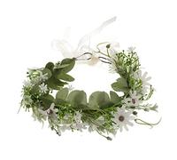 CALLARON 1Pc Daisy Garland Headband Simulation Wreath Hair Decoration for Weddings Parties Festivals Lightweight Floral Headdress for Women Charming Comfortable Accessory