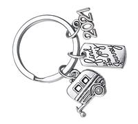 CALLARON 1pc Rv Trailer Key Chain Camper Keyring for Enjoying Retirement Unique Engraved Key Holder for Outdoor Enthusiasts Adventure Keepsake