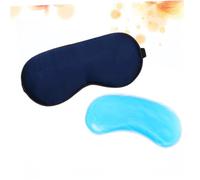 CALLARON 1Pc Silk Fabric Eye Mask with Reusable Cold Hot Compress Design Lightproof Patch Sea Blue for Home Travel Yoga and Relaxation