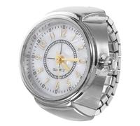 CALLARON 1pc Stylish Mini Ring Watch for Women and Men Silver Quartz Finger Watch with Numbers Accessory for Easy Reading and Present Giving