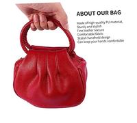 CALLARON 1pc Women Mini Pu Handbag Wallet Clutch Bag Rose Red Stylish Mini Bag for Daily Use Shopping and Organizing Essentials and Elegant Design Zipper Closure