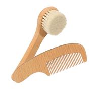 CALLARON 1Set Bath Brush and Comb Kit Soft Natural Wool Brush for Newborns Gentle Scalp Care and Hair Grooming Multifunctional Grooming Essentials