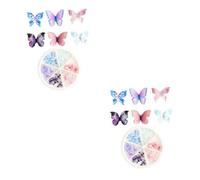 CALLARON 2 Boxes Butterfly Nail Art Accessories Mixed Shape Crystals for DIY Decoration for Home Salon Use Elegant Nail Charms More Color