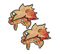 CALLARON 2 Pairs Embroidered Iron Fish Patches with Sequin Accent Stylish DIY Clothing Badges for Jackets Jeans and Bags Easy Application for Crafts