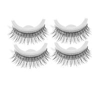 CALLARON 2 Pairs Self-adhesive False Eyelashes with Dual Glue Strips, Long Length Natural Handmade Strip Lashes for Women Party Makeup Eye Accessories