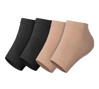 CALLARON 2 Pairs Washable Heel Protectors Foot Support Sleeves for Men and Women Reusable Outdoor Heel Braces for Moisturizing and Preventing Skin Color and Black
