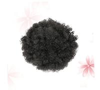 CALLARON 2 Pcs African American Afro Short Curly Puff Ponytail Extension Synthetic Fiber Hair Bun Wrap for Women and Permable and Washable Afro Ponytail Hairpiece