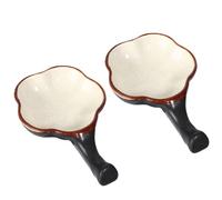 CALLARON 2 Pcs Ceramic Ink Dish Multi-function Ink Plate Flower Shape Chinese Style Smooth Surface for Calligraphy Collectors and Students Gift for Family and Friends