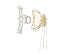 CALLARON 2 Pcs Pearl Design Hair Clips Hair Clamps for Women for Makeup Face Washing Cooking and Daily Use Non Slip Grip Lightweight and Portable