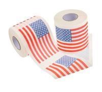 CALLARON 2 Rolls American Flag Printed Toilet Tissue Paper Each Ply Decorative Bathroom Tissue for Creative Home Decor and Parties