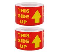 CALLARON 2 Rolls Fragile Shipping Labels This Side up Warning Stickers with Permanent Adhesive 3 X 1.8 Inch Double-Sided Non-Slip Sticker Rolls for Moving and Packing