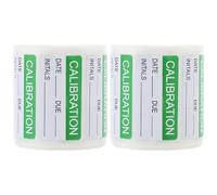 CALLARON 2 Rolls of 300pcs Green Waterproof Self-Adhesive Calibration Labels Stickers for Quality Control and Ground Transport, Sturdy Adhesive Tags for Maintenance and Storage
