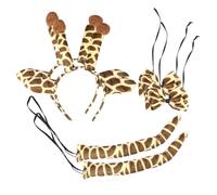 CALLARON 2 Sets Giraffe Cosplay Accessories Set of Ears Headband Bowknot Tie and Tail Photo Props for Adults at Parties and Events
