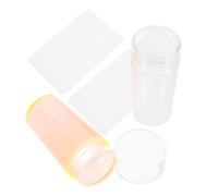 CALLARON 2 Sets Nail Stamping Jelly Seal 3.5x3.5x2inch Flexible Material Save Polish Silicone Stamper for Home Use Professional Nail Art Salon with Scraper