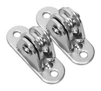 CALLARON 2 Sets Small Pulley Block Cable Pulley Wheel 304 Stainless Steel Silent Double Bearing for Material Handling Moving and DIY Lifting Applications