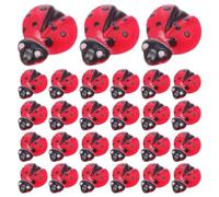 CALLARON 200pcs Mini Resin Ladybug Figurines, Mini Red Ladybugs for Crafts, Realistic Miniature Yard Sculptures, Small Decorative Insect Ornaments for Dollhouse, Fairy Garden, Yard Crafting