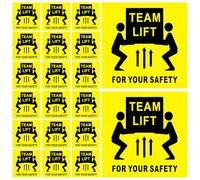 CALLARON 200pcs Team Lift Caution Sign Labels 10x10cm Heavy Object Warning Stickers Self-adhesive Warehouse Box Moving Shipping Handling